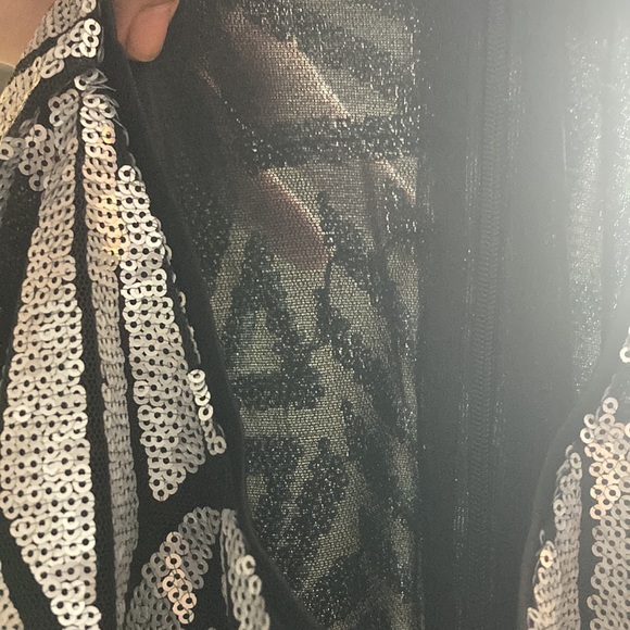 SheIn black and silver sheer sequin dress Small - Picture 6 of 9